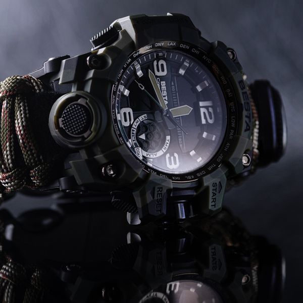 Годинник чоловічий наручний Besta Military із компасом 4434 фото