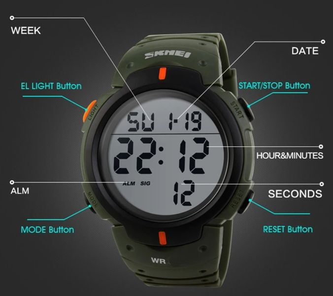 Годинник чоловічий наручний Skmei Neon 10 Bar 1232 фото